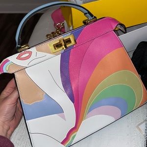 Fendi- Peekaboo Medium Rainbow Lady Top Handle Bag